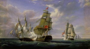 1806年4月21日、1835年、フランスのフリゲート艦「ラキャノンニエール」とイギリスの船「The Tremendous」の間の戦闘